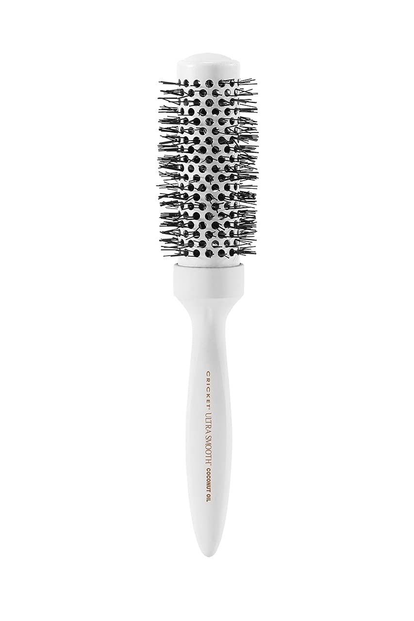 Cricket Ultra Smooth Coconut Thermal Hair Brush - 1.5” Ceramic Barrel, Coconut Oil and Keratin-Infused, Anti-Static Heat-Resistant Bristles, Textured Beauty & Personal Care Cricket