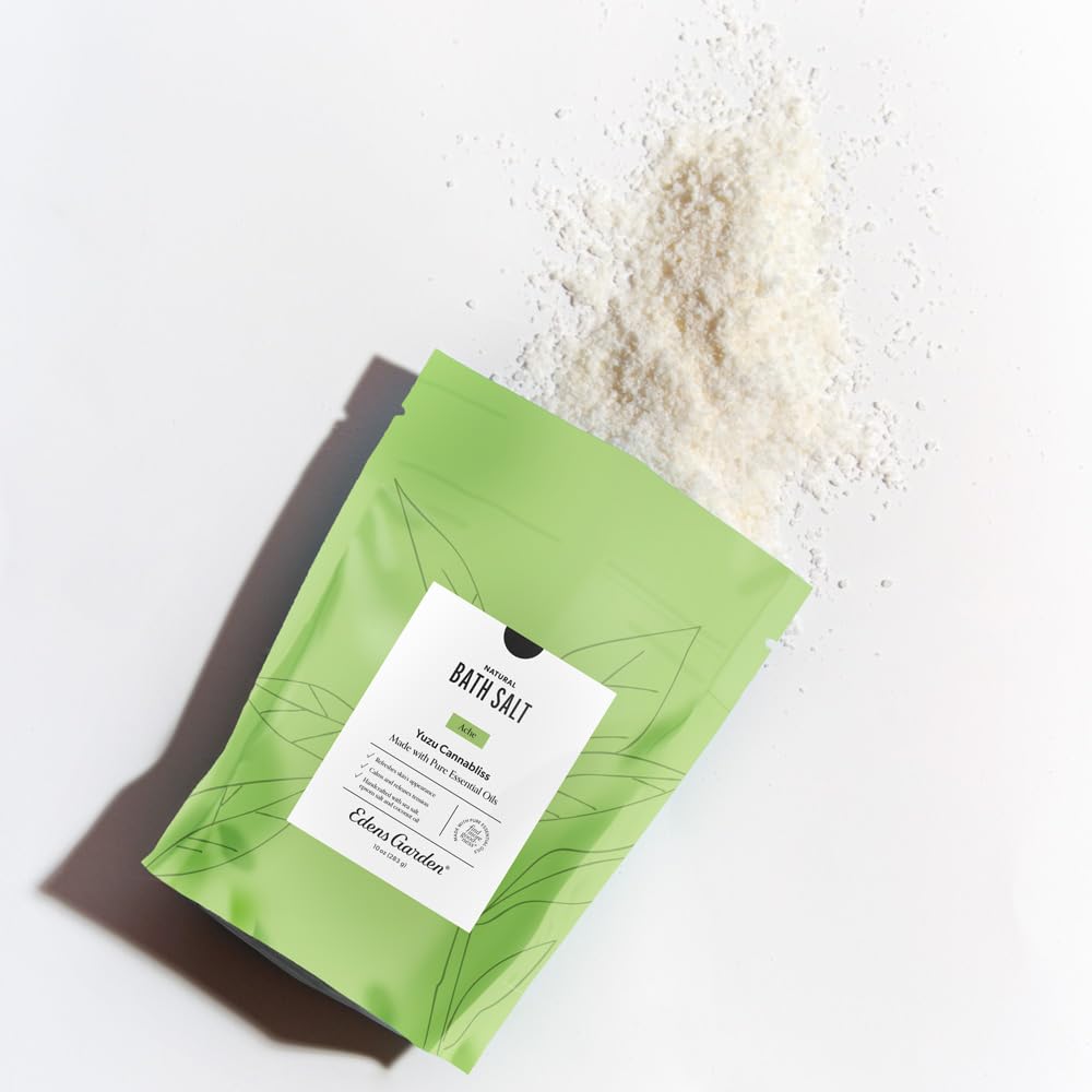 Edens Garden Ache Bath Salt Soak - Yuzu Cannabliss Blend with Pure Essential Oils, Epsom, Dead Sea Salt & Magnesium - for Men & Women, Tension Relief Beauty and Personal Care Edens Garden