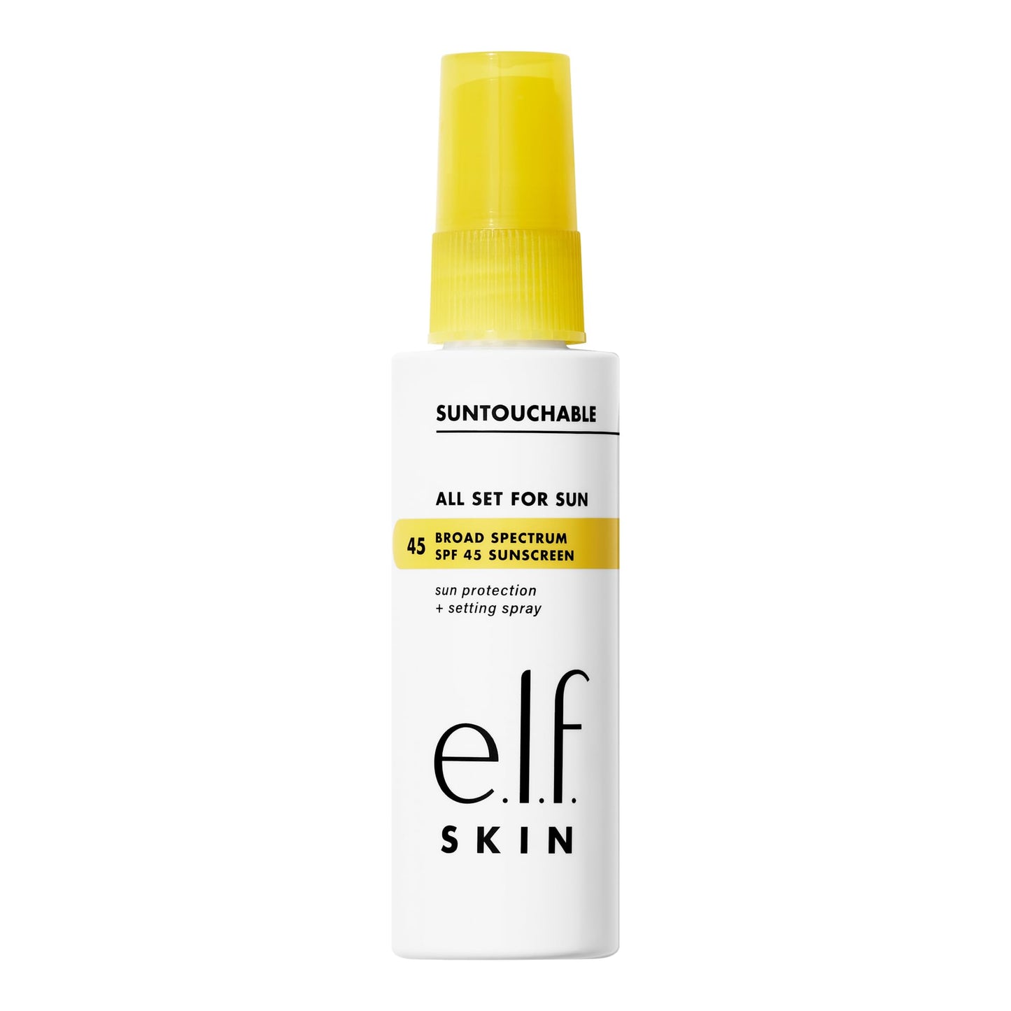 e.l.f. SKIN All Set For Sun SPF 45 Setting Spray, Clear Makeup Setting Mist + Sunscreen, Weightless SPF Face Protection & Makeup-Locking Spray, Vegan Beauty & Personal Care e.l.f.