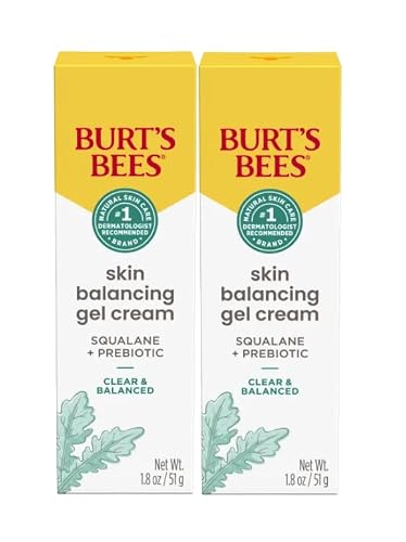 Burt's Bees Clear and Balanced Skin Balancing Gel Cream With Squalane and Prebiotic, Gel Moisturizer for Breakout-Prone Skin, 99 Percent Natural Beauty & Personal Care Burt's Bees