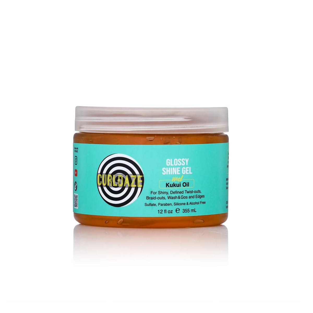 Curldaze Glossy Shine Gel with Kukui Oil, Vitamins A, C, & E, Defines Curls in Twist-Outs, Braid-Outs, Wash & Gos, Controls Frizz & Edges, Shines Beauty & Personal Care Curldaze