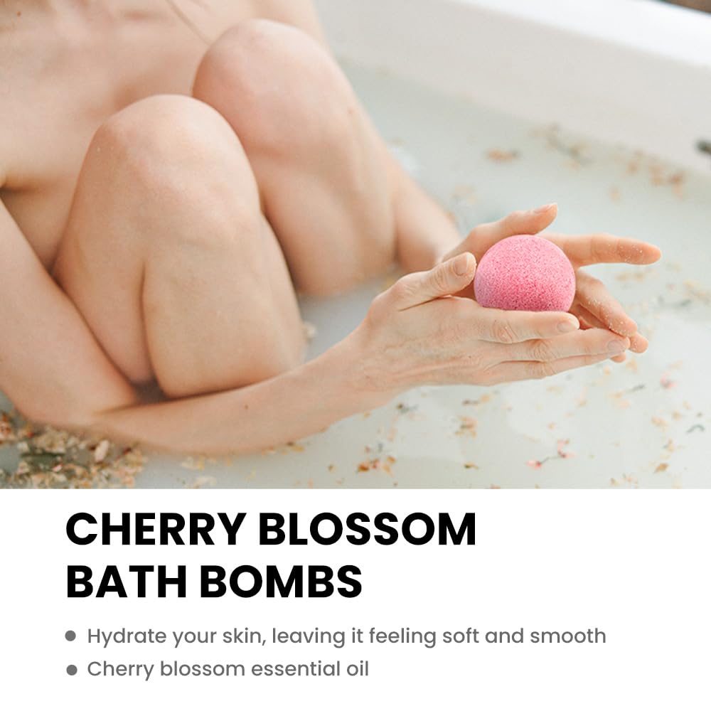 Body & Earth Bath Bombs Gift Set for Women, 10 X 3.5 oz Essential Oils Cherry Blossom Handmade Birthday Gift Idea for Family, Women, Mother's Day Beauty and Personal Care BODY & EARTH