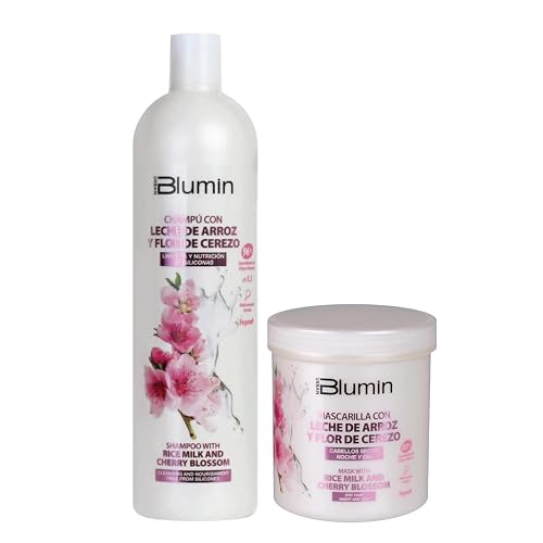 Blumin-Shampoo (1000 ml) & Mask (700 ml) Rice Milk and Cherry Blossom Beauty & Personal Care Blumin