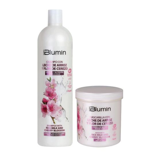 Blumin-Shampoo (1000 ml) & Mask (700 ml) Rice Milk and Cherry Blossom Beauty & Personal Care Blumin