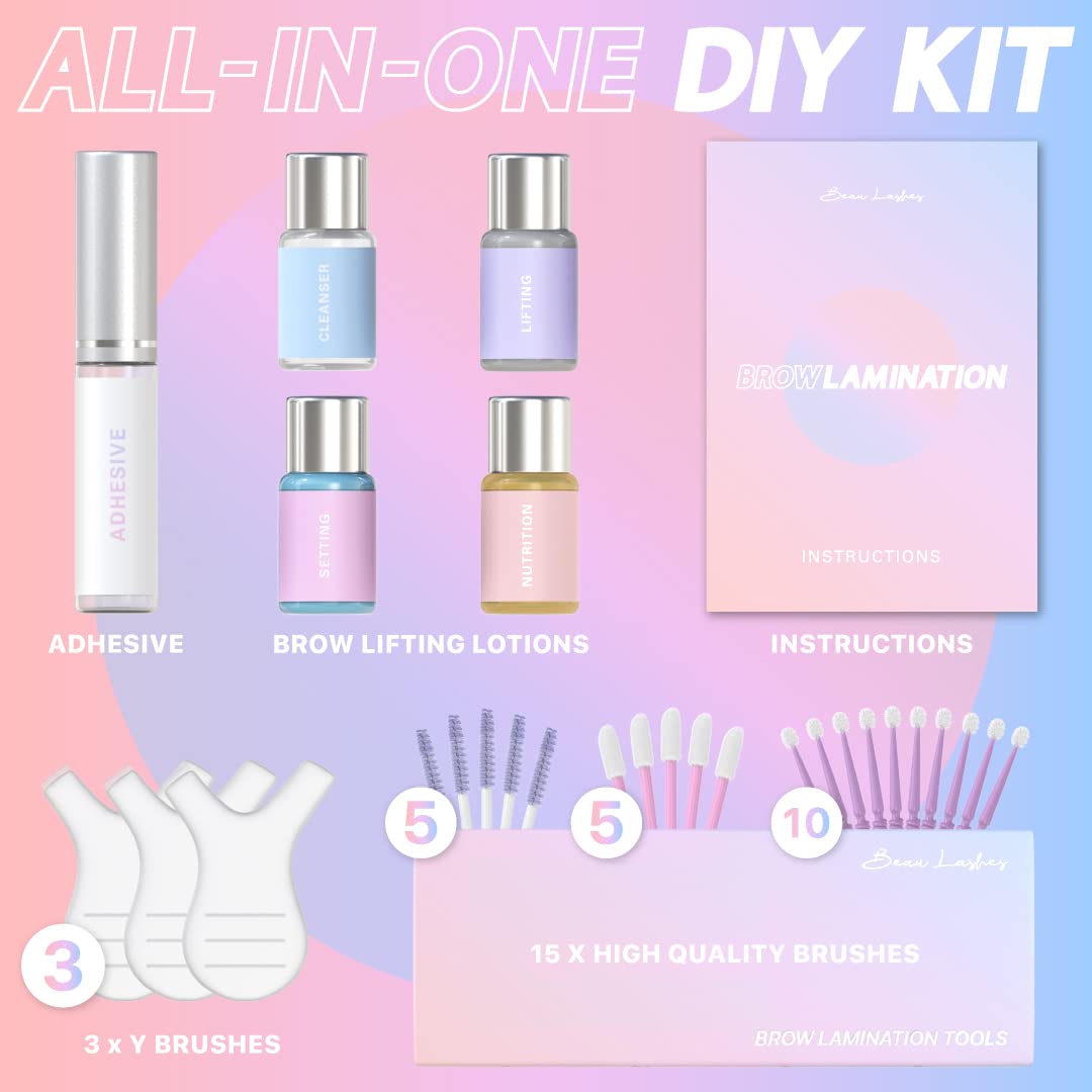 Brow Lamination Kit by Beau | Professional Eyebrow Lamination Kit with Keratin Conditioning | Instant DIY Eye Brow Lift Kit for Fuller, Thicker Beauty & Personal Care BEAU LASHES