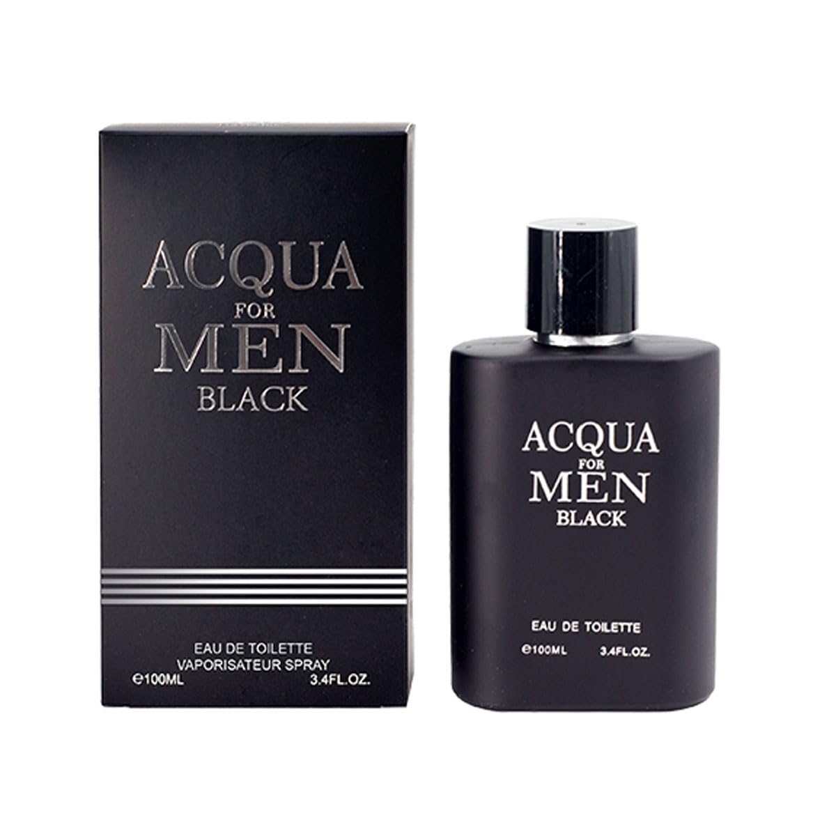 EBC Perfume Acqua Black Men Perfume 100ml Eau De Parfum Vaporisateur Spray - Long Lasting, Sea Notes, Bergamot, Oil From France ! Beauty & Personal Care EBC Perfume