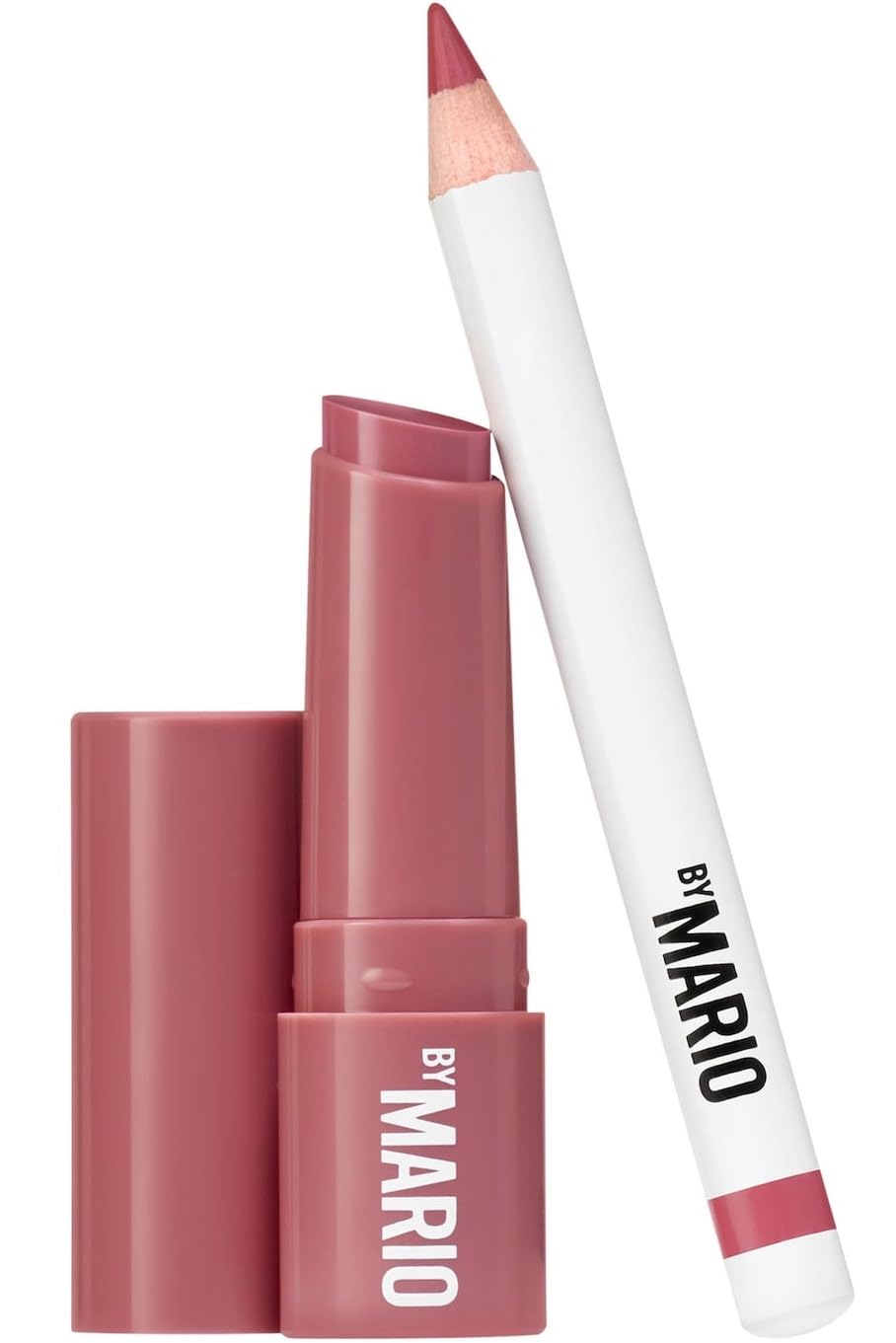 MAKEUP BY MARIO Rosewood Glow Lip Kit - Mini MoistureGlow Plumping Lip Serum & Ultra Suede Sculpting Lip Pencil, Rich Mauve - Hydrating Plumping Lip Beauty & Personal Care BY MARIO
