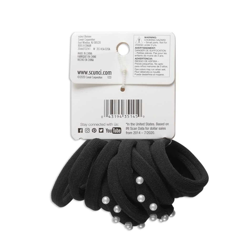 CONAIR LLC - SCUNCI PONYTAILER W/PEARLS 12PK