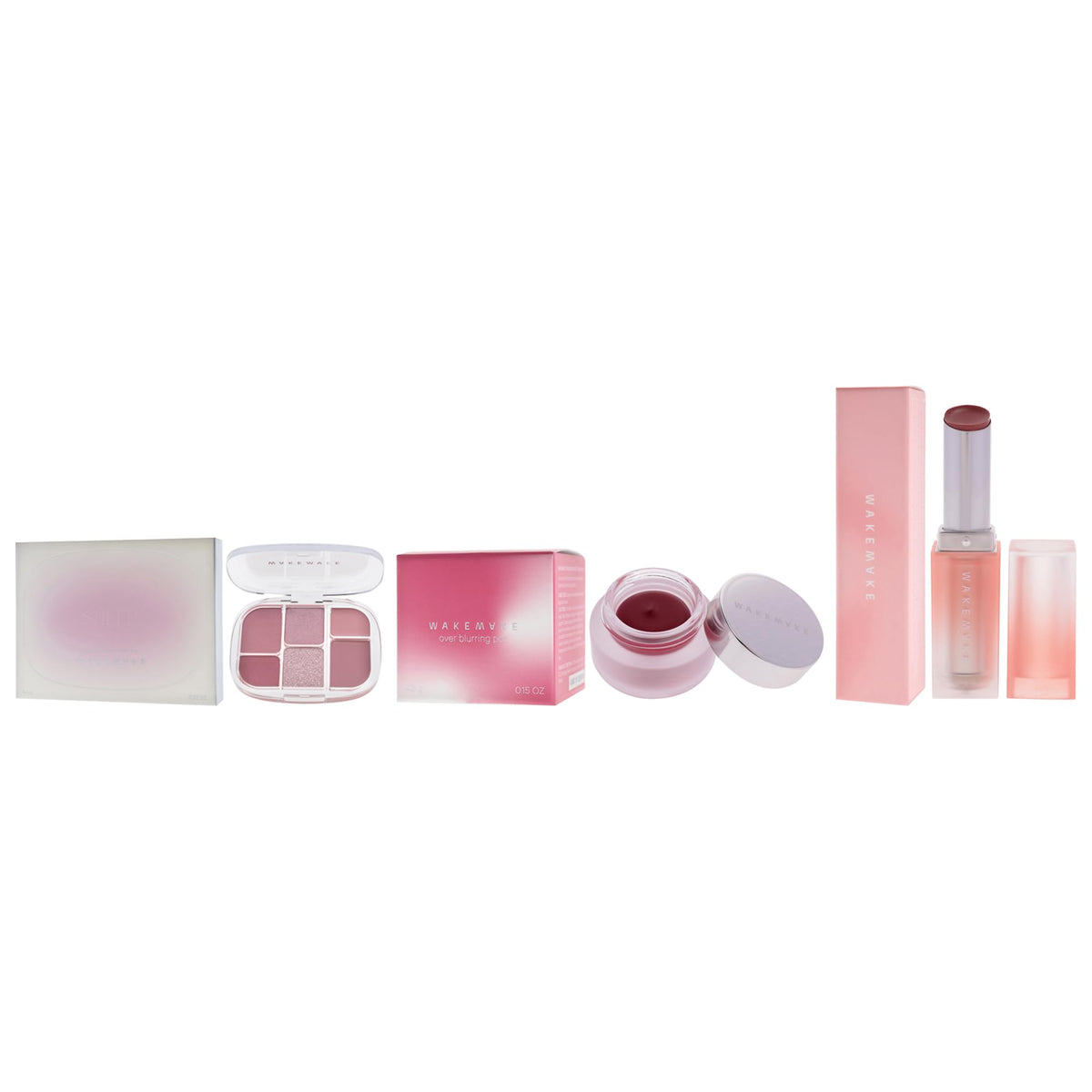 Wakemake Kit by Wakemake for Women - 3 Pc Kit 0.22oz Makeup - 03 Lavander Pleasure, 0.15oz Makeup - 07 Mauve Pink, 0.12oz Lipstick - 03 Noted