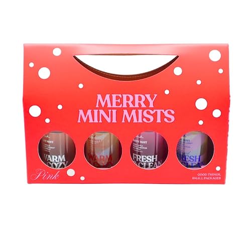Victoria's Secret PINK Merry Mini Body Mist Gift Set - Warm & Cozy & Fresh & Clean Scents - 4-Piece Travel Size Collection (2.5 fl oz Each) Beauty & Personal Care Victoria's Secret