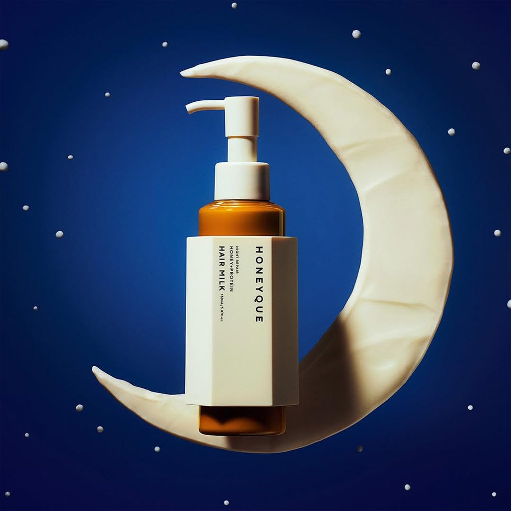 HONEYQUE Night Repair Honey + Protein 2-Way Hair Milk 150mL/5.07 fl. oz | Overnight Leave-In Treatment for Damaged, Frizzy Hair | Manuka Honey Beauty & Personal Care HONEYQUE