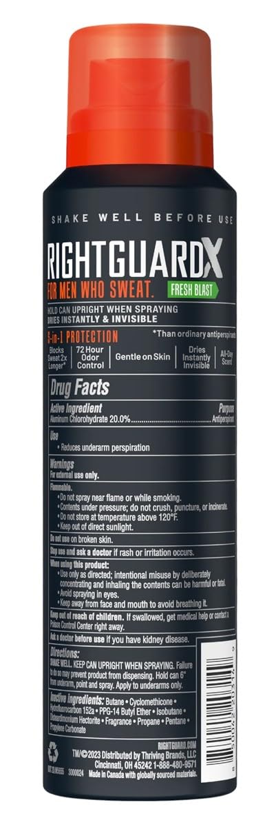 Right Guard Xtreme Defense Dry Spray Fresh Blast 3.8 Ounce Men (Pack of 6) Beauty and Personal Care Right Guard