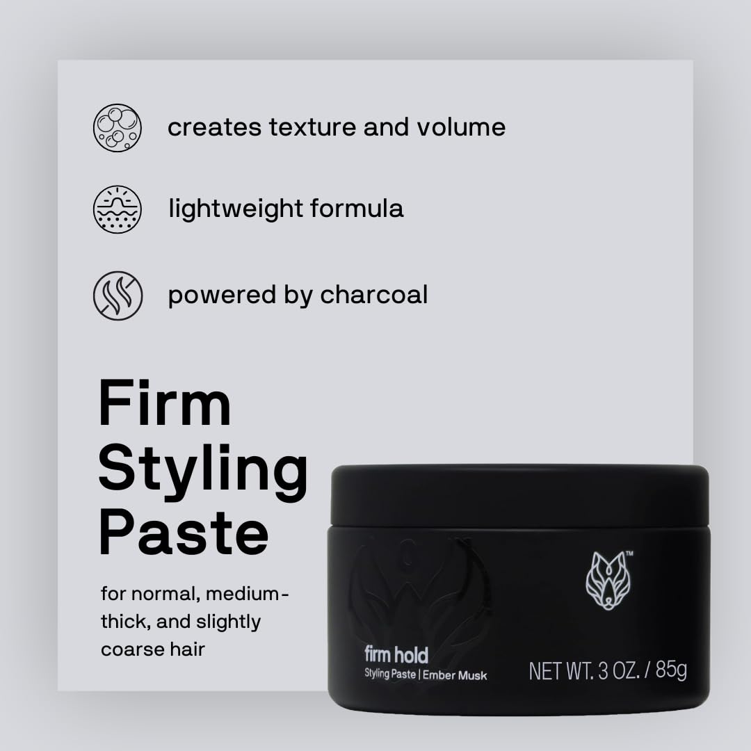 Black Wolf Hair Styling Paste for Men, Firm Hold - Matte Finish, Water Based Hair Styling Product for All Hair Styles & Types - Barber Grade Beauty & Personal Care Black Wolf