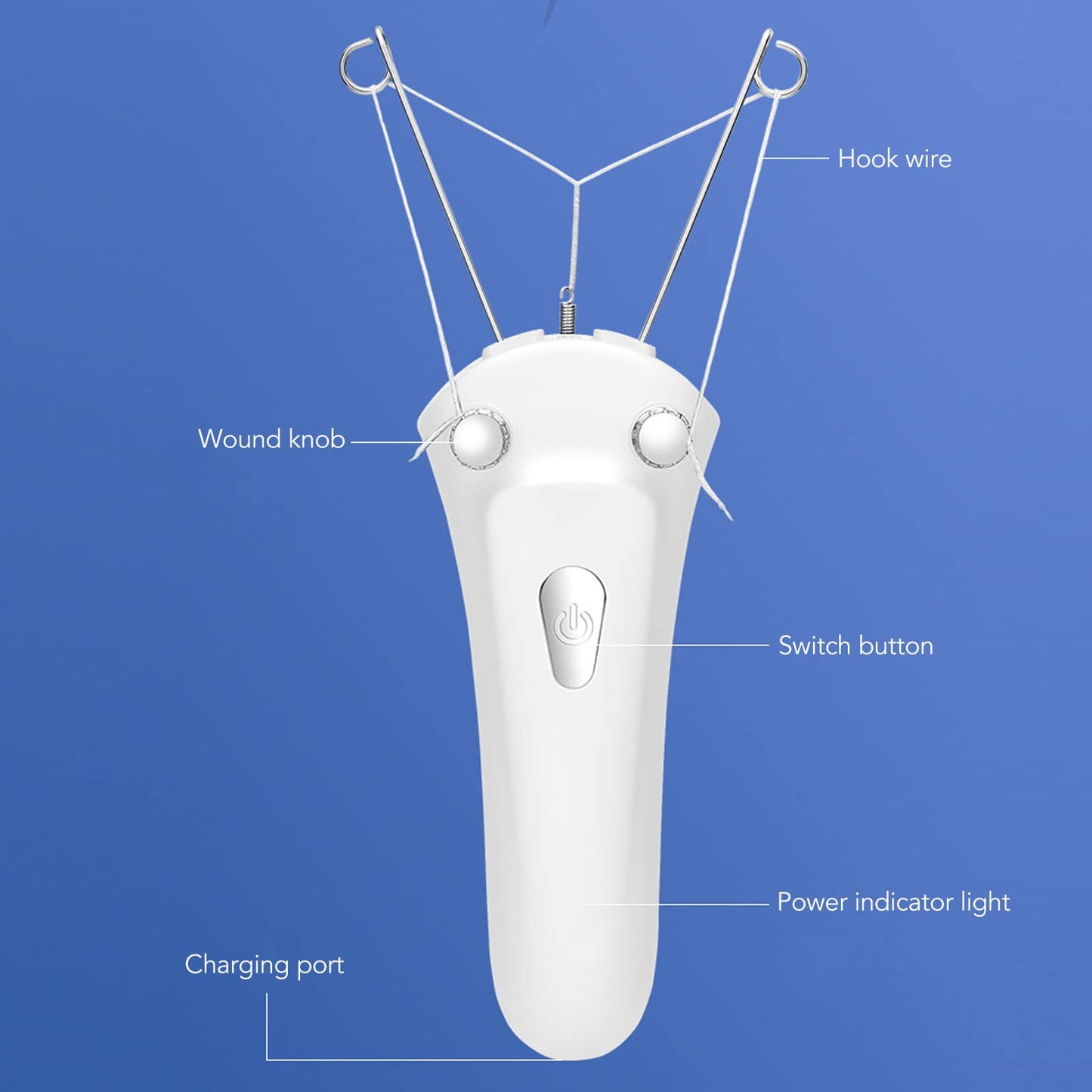 Ayayu Facial Threading Epilator, USB Charging Electric Cordless Threader Machine with LED Light, Handheld Ladies Face Cotton Epilator for Chin Lip Beauty and Personal Care Ayayu