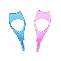 2 Pcs 3 in 1 Eyelash Tool Mascara Applicator Comb Guide and Brush Curler Plastic Eye Makeup Tool Set (Pink + Blue) Beauty & Personal Care vipolish