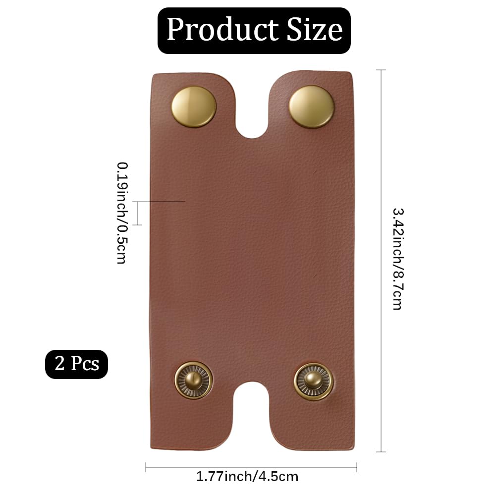 CALFOVERA 2PCS 3.43×1.77 Inch PU Leather Razor Head Protecting Cover Double Edge Razor Protective Sheath Shaving Travel Blade Guard Case with Snap Beauty and Personal Care CALFOVERA