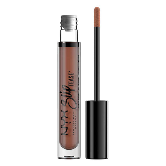 NYX PROFESSIONAL MAKEUP Slip Tease Full Color Lip Oil, Liquid Lipstick - Beyond Basic (Medium Nude) Beauty & Personal Care NYX PROFESSIONAL MAKEUP