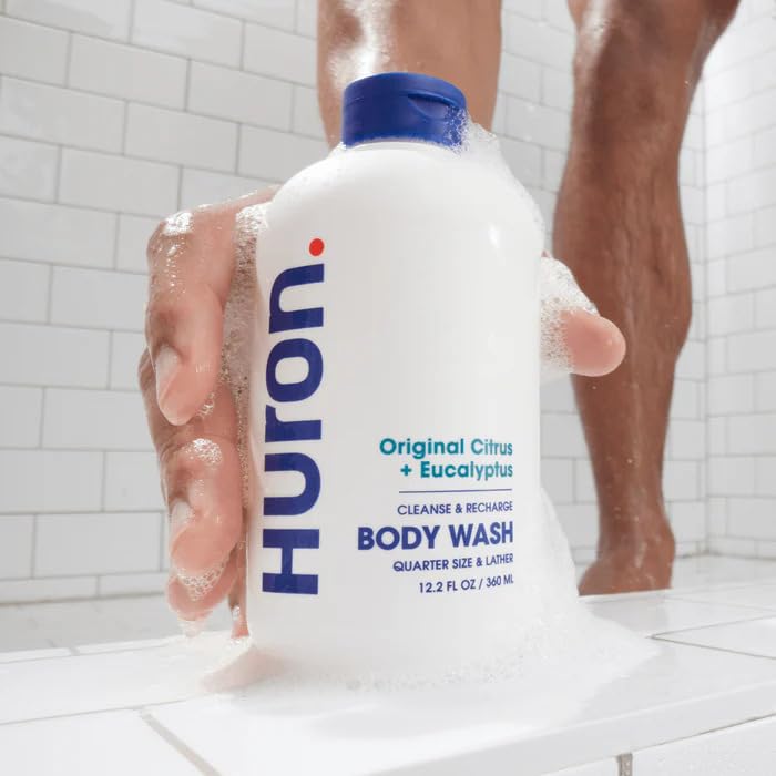 Huron Shower Kit for Men and Women - Shampoo, Conditioner & Body Wash with Sea Salt + Driftwood Scent, Hydrating, Phthalate-Free, non-toxic Beauty & Personal Care Huron