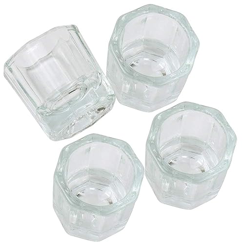PandaSpa 2 Pieces Dappen Dish Crystal Bowl Glass Acrylic Nail Liquid Powder Nail Art (Pack of 4) Beauty & Personal Care Pandaspa