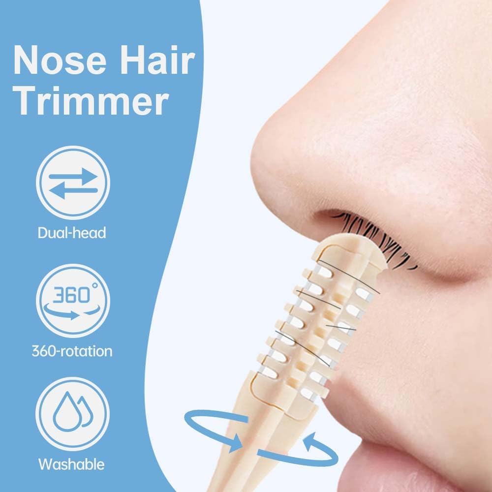 Nasal Hair Cutter - 2026 2-in-1 Nose Hair Cutter & Ear Picker - 360° Rotating Nostril Hair Removal Tool Double Sided Blade, Nose Hair Trimmer Beauty and Personal Care NQAFH