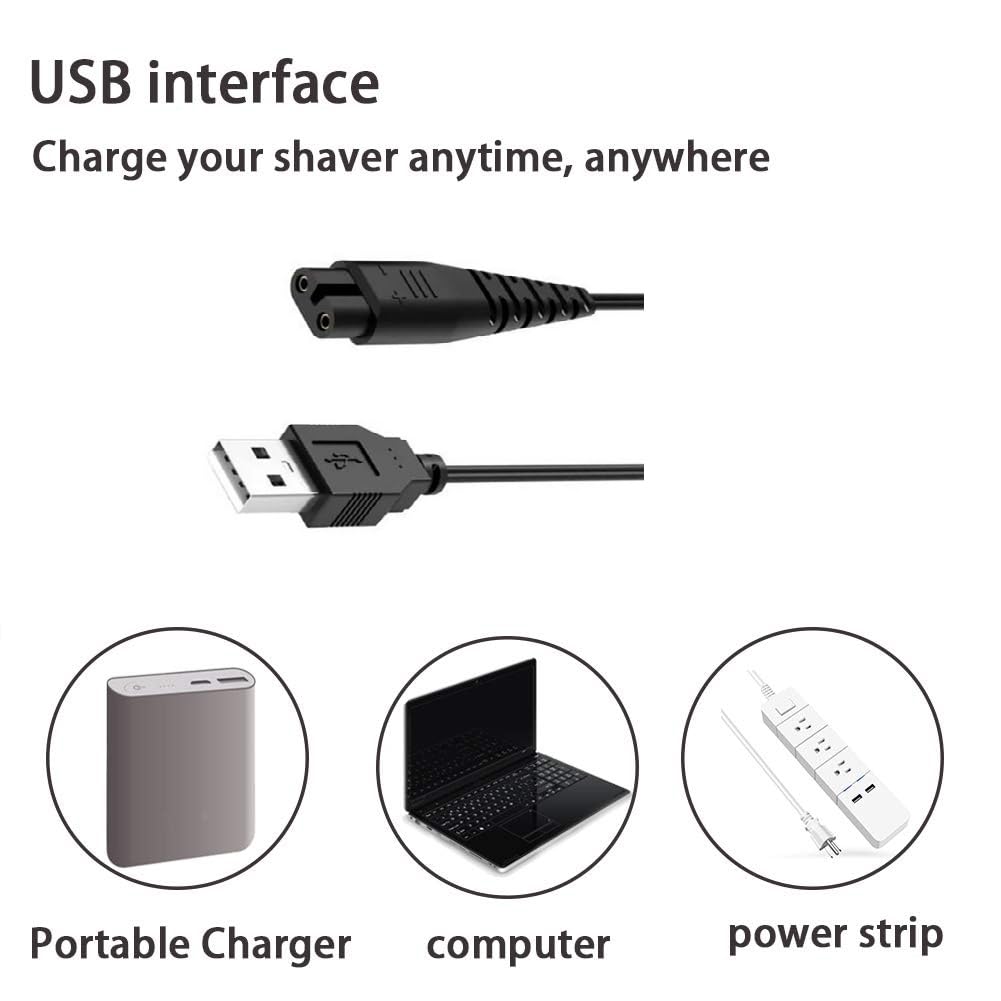 Tuchaolan 5V USB Charger for Hatteker RFC-588 RFC-598 RFC-690 RFC-692 RFC-696 RSCX-7568 RSCX-9598 Electric Shaver USB Plug Charging Razor Adapter Beauty and Personal Care Tuchaolan