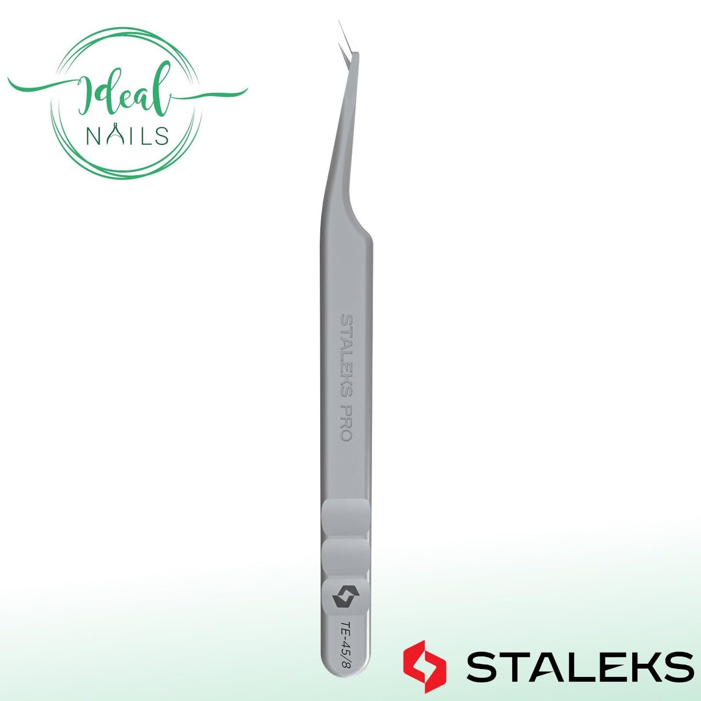 STALEKS PRO Expert 45 Type 8 Professional Eyelash Tweezers (Mini L-Shaped) - Stainless Steel with Nano-Notches for Volume & Mega-Volume Lash Beauty and Personal Care Staleks