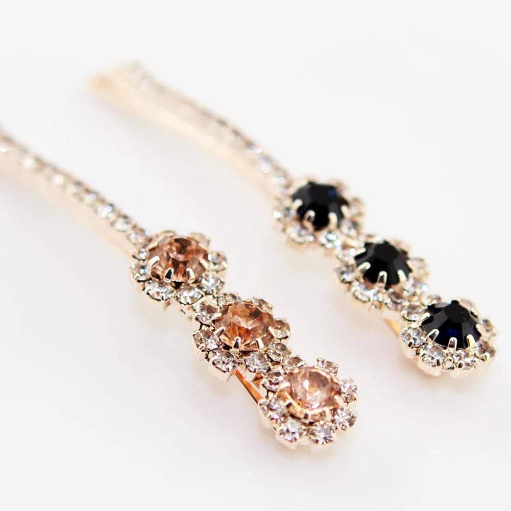 4 PCS Women Lady Crystal Hairpins Rhinestone Elegant Flower Hair Snap Clip Hair Pin Clamps Accessories Bobby Pin Headwear Beauty & Personal Care Suoirblss