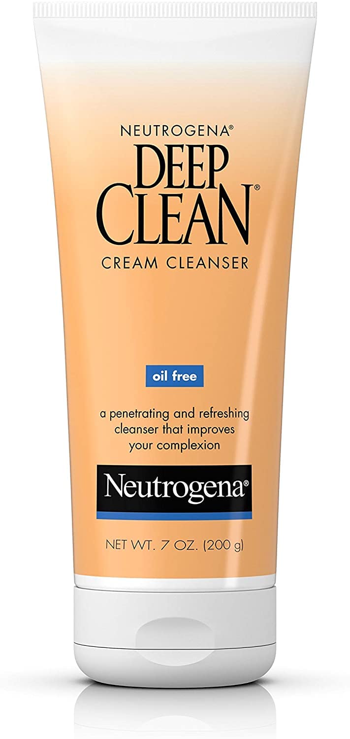 Neutrogena Deep Clean Daily Facial Cream Cleanser with Beta Hydroxy Acid to Remove Dirt, Oil & Makeup, Alcohol-Free, Oil-Free & Non-Comedogenic, 7 fl. Beauty & Personal Care Neutrogena