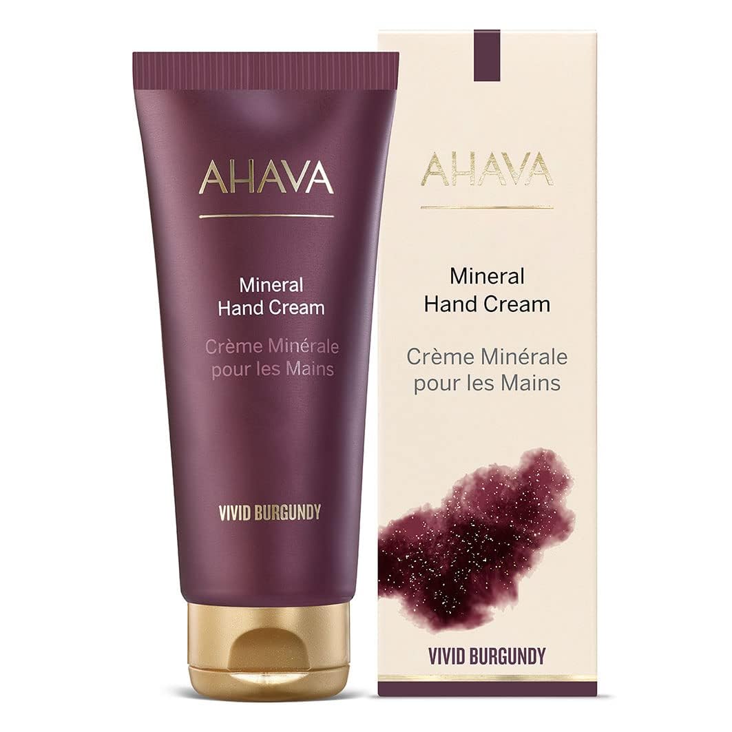 AHAVA Mineral Hand Cream Vivid Burgundy - Luxurious cream for thirsty hands for deep relief & nourishment, maintains smooth & supple hands, Beauty & Personal Care AHAVA