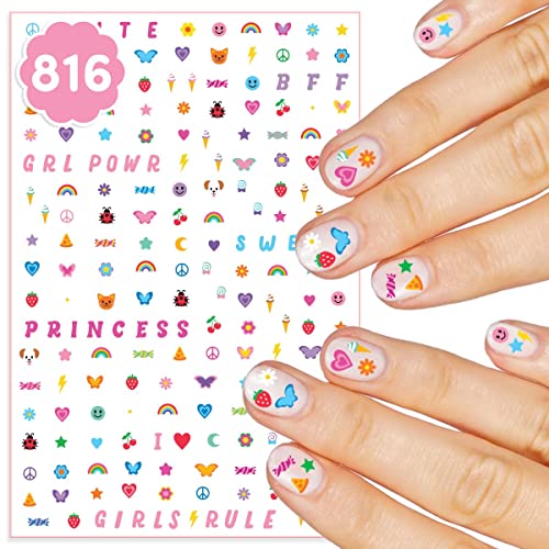 xo, Fetti Kids Nail Stickers - 816 Decals | Birthday Girl Party Favors, DIY Home Activity, Gift, Cute Nail Transfer, Groovy, Princess, Girl Power Beauty & Personal Care xo, Fetti