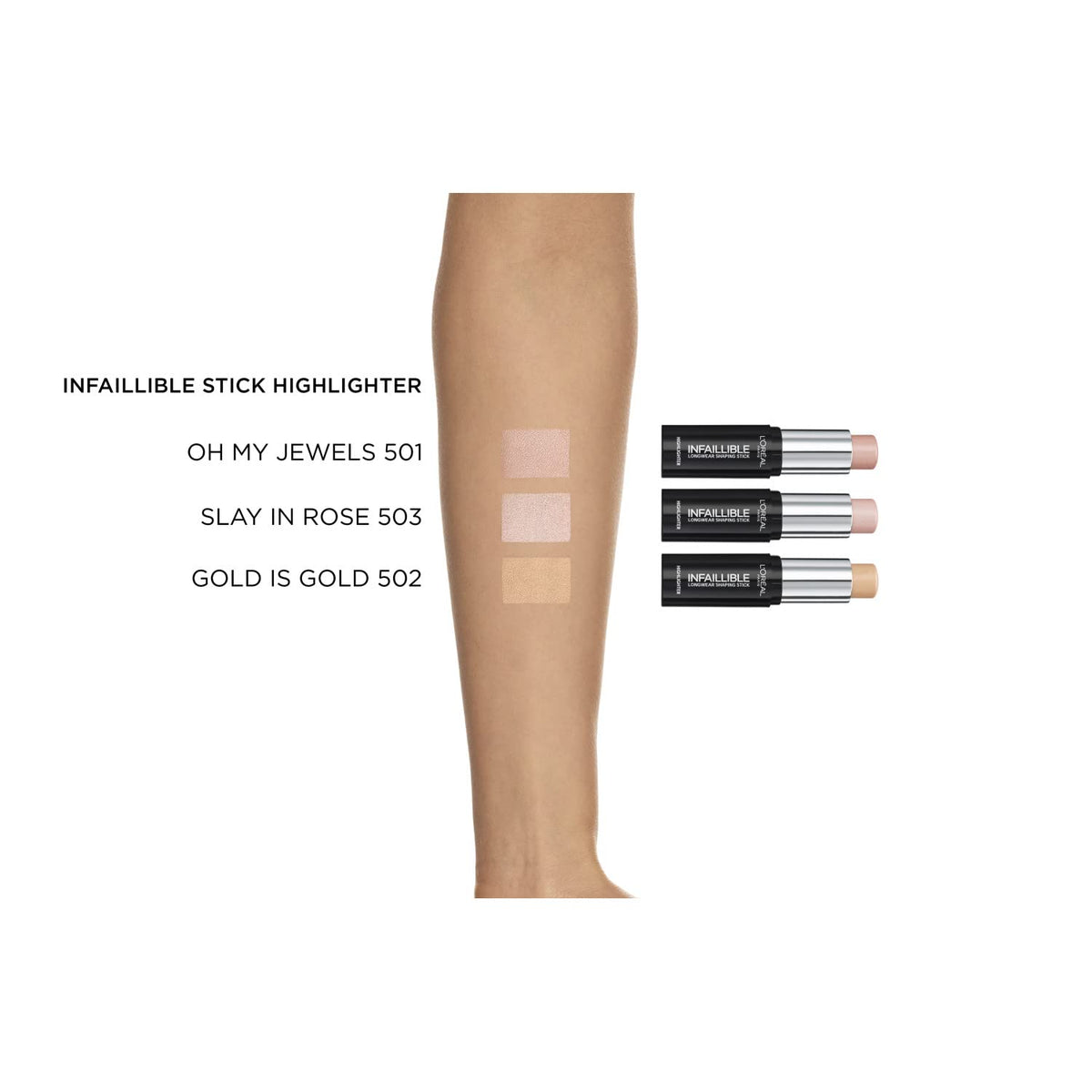 L’Oreal Paris Infallible Stobe Highlight Stick 502 Gold Is Cold 9g