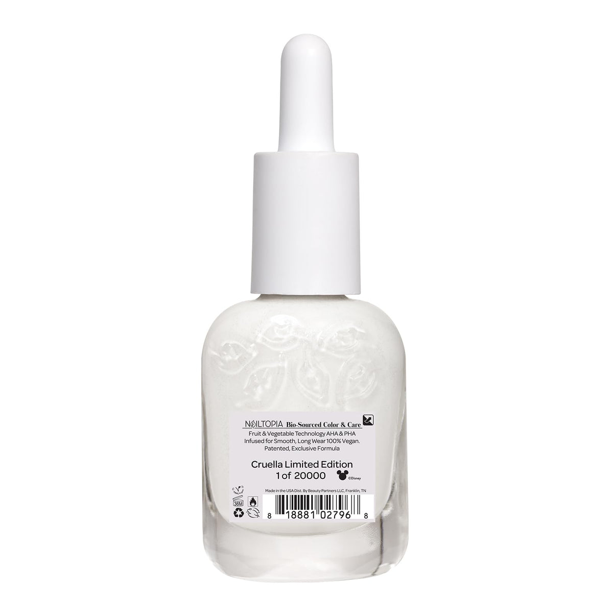 Nailtopia Bio-Sourced Chip Free Nail Lacquer Disney Collection, Cruella, 0.41 oz - All Natural - Vegan - Strengthening - Quick-Dry - Long Lasting