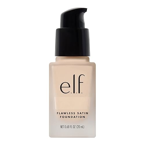 e.l.f. Flawless Satin Foundation, Lightweight & Medium Coverage, Semi-Matte Finish, Vegan & Cruelty-Free, Pearl, 0.68 Fl Oz (20mL) Beauty & Personal Care e.l.f.