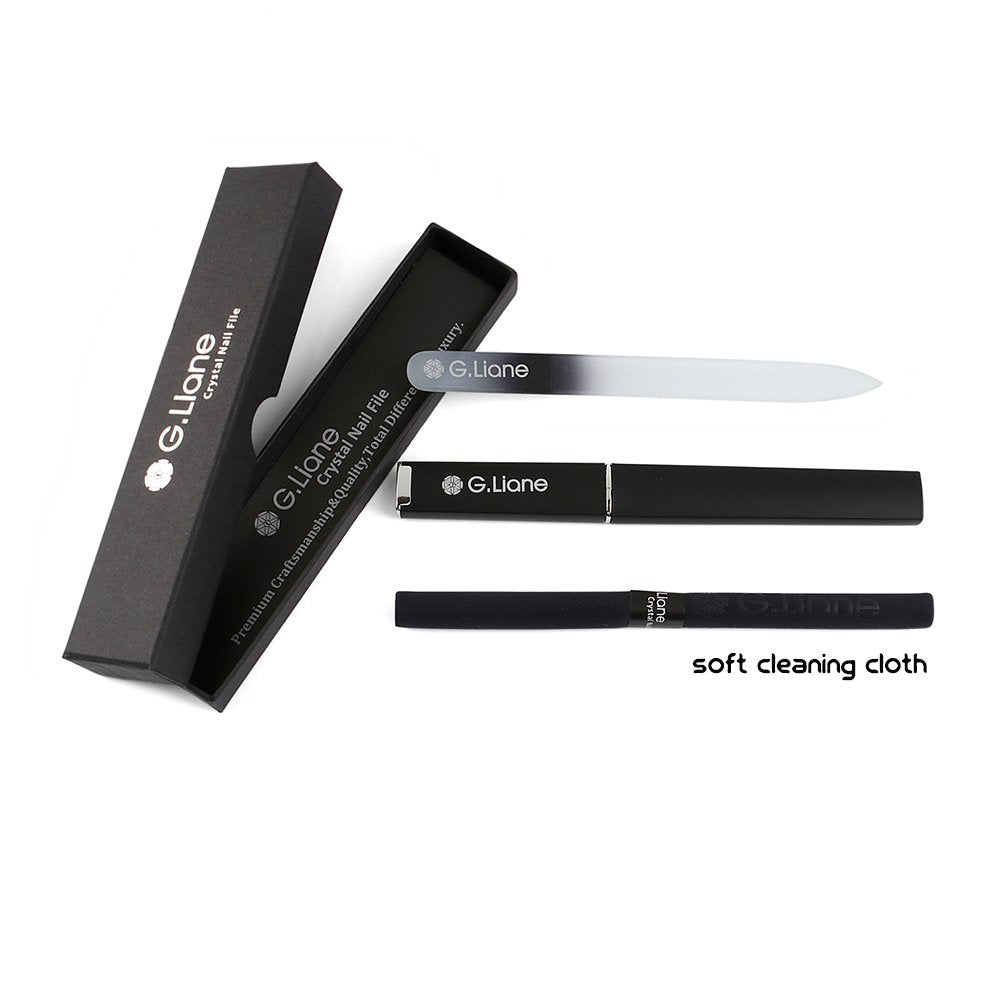 G.Liane Crystal Nail File-Professional Double Sided Glass Fingernail Files with Case,Manicure for Natural Acrylic Gels Nails,Manicure Tools for Home Beauty & Personal Care G.Liane