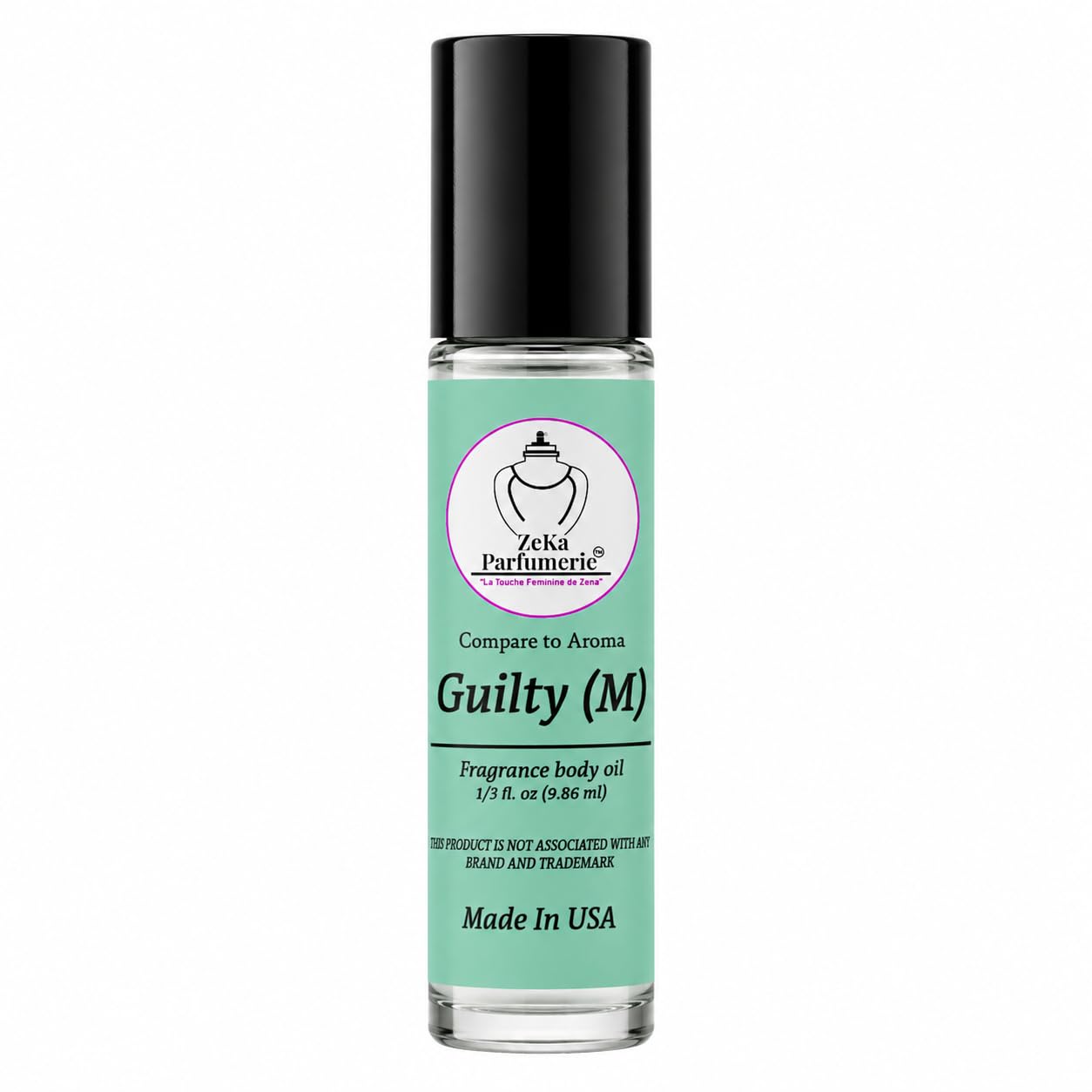 ZEKA PARFUMERIE Compare to Aroma compatible with Guilty for Men Fragrance Body oil on 1/3 oz (9.86ml) Travel size Roll-On Botlle Beauty & Personal Care ZEKA PARFUMERIE