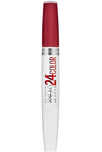 Maybelline Super Stay 24, 2-Step Liquid Lipstick Makeup, Long Lasting Highly Pigmented Color with Moisturizing Balm, Keep Up The Flame, Red, 1 Count Beauty & Personal Care MAYBELLINE