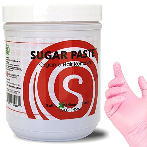 Soft Sugaring Paste for Legs, Arms and Chest with a Set of Sugaring Latex Gloves (4 pieces) Beauty and Personal Care Sugaring NYC