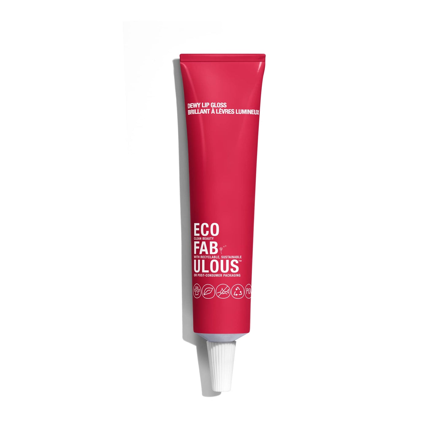 ECOFABULOUS Dewy Lip Gloss - Enriched with Squalane and Jojoba Esters, Nourishes and Conditions Lips, Clean + Recyclable + Vegan, 15 mL/ 0.5 Fl Oz - Beauty & Personal Care ECOFABULOUS