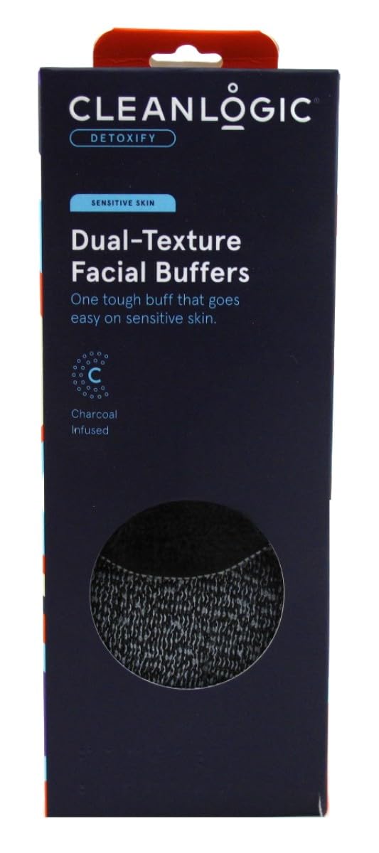 Cleanlogic Clean Logic Detoxify Dual Texture Facial Buffers (Pack of 6) Beauty & Personal Care Cleanlogic