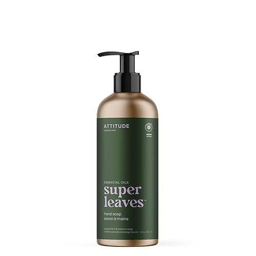 ATTITUDE Liquid Hand Soap, EWG Verified, Plant and Mineral-Based, Vegan Personal Care Products, Peppermint and Sweet Orange, 16 Fl Oz Beauty & Personal Care BIO SPECTRA ATTITUDE
