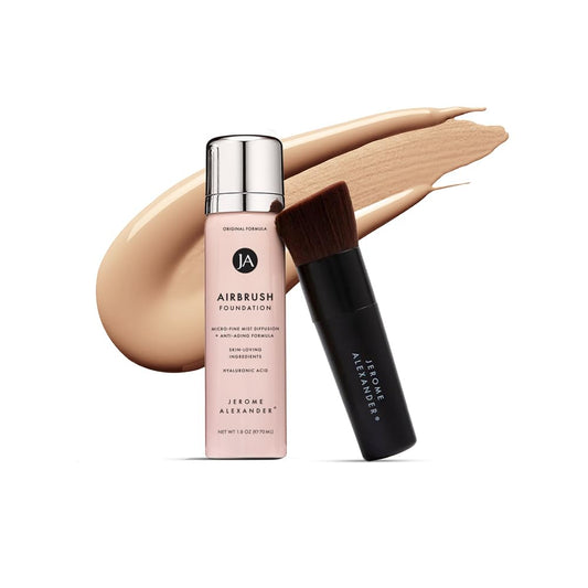 MagicMinerals AirBrush Foundation by Jerome Alexander – 2pc Set with Airbrush Foundation and Kabuki Brush - Spray Makeup with Anti-aging Ingredients Beauty & Personal Care Jerome Alexander