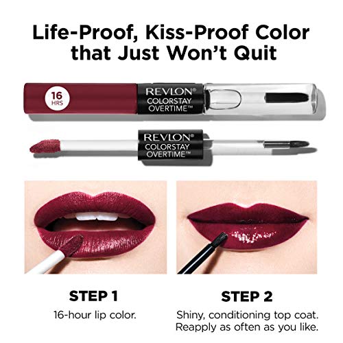 Revlon ColorStay Overtime Lipcolor, Dual Ended Longwearing Liquid Lipstick with Clear Lip Gloss, with Vitamin E in Nude, Boundless Nude (510), 0.07 oz Beauty & Personal Care REVLON