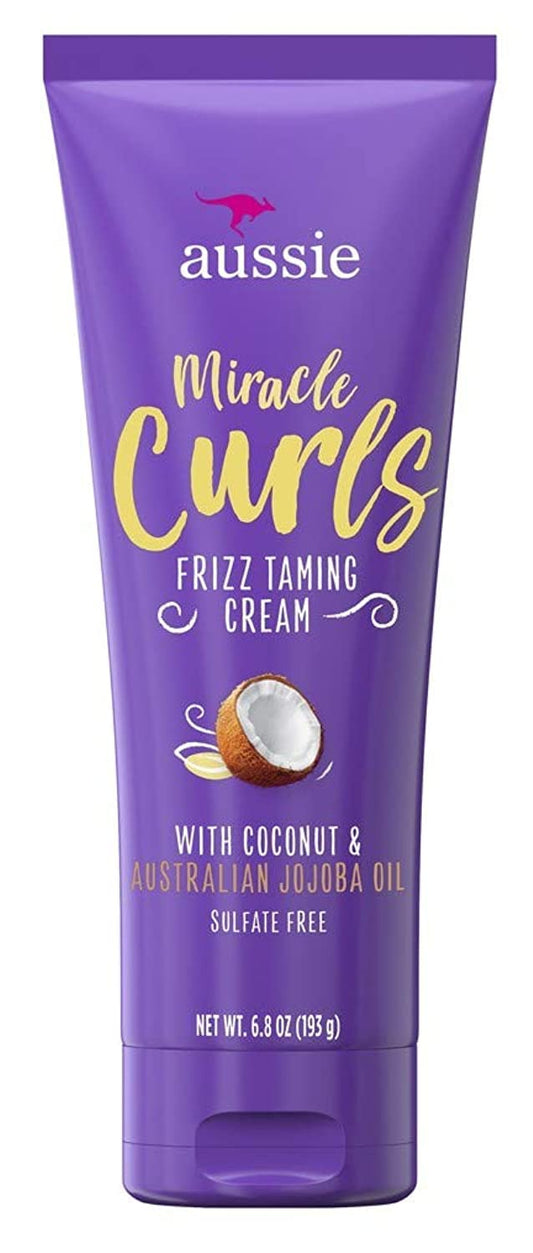 Aussie Miracle Curls Frizz Taming Cream 6.8 Ounce (Coconut & Jojoba Oil) (2 Pack) Beauty & Personal Care Aussie