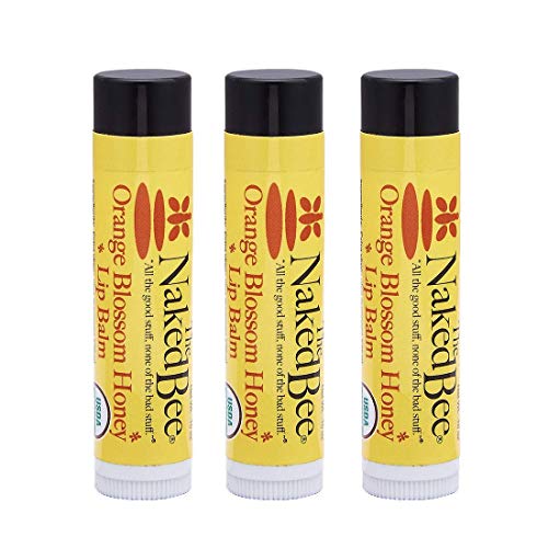 The Naked Bee Organic Orange Blossom Honey Lip Balms - 3 Pack Beauty and Personal Care The Naked Bee