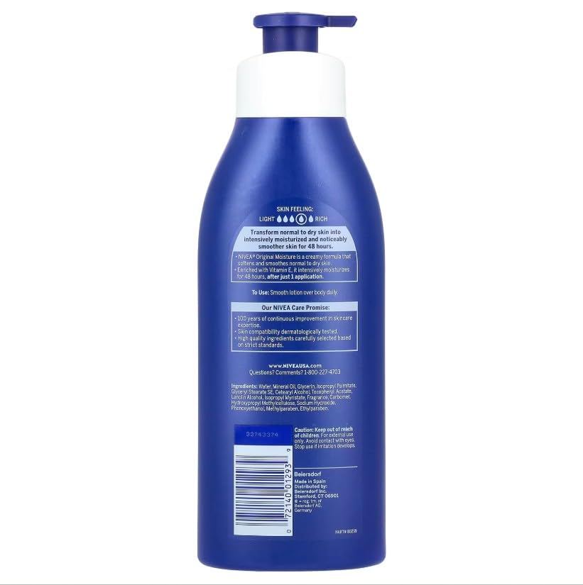 Nivea Original Daily Moisture Body Lotion 16.9 oz (Pack of 10) Beauty & Personal Care NIVEA