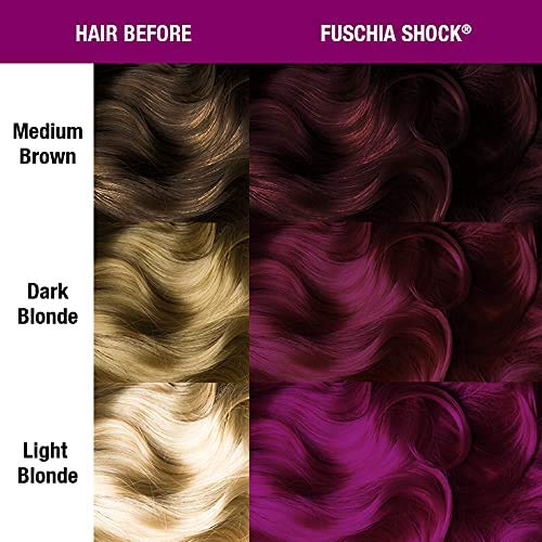 MANIC PANIC Classic Fuschia Shock Semi Permanent Hair Color - Dark Pink Hair Dye for Women & Men That Lasts 4-6 Weeks - Vegan, Ammonia & Cruelty-Free Beauty & Personal Care MANIC PANIC