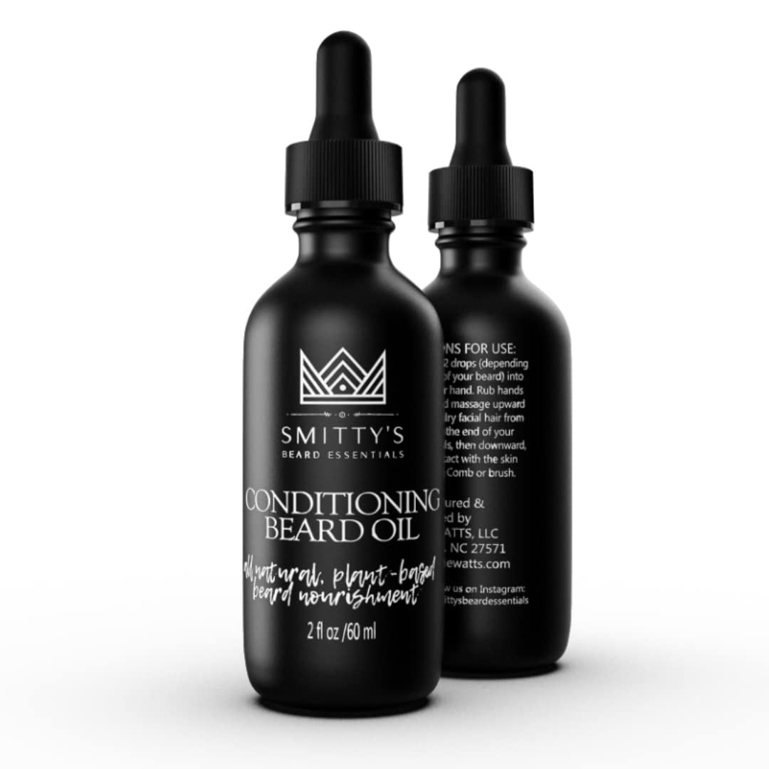 Angie Watts Smitty’s Conditioning Beard Oil, 2oz - All Natural and Organic Ingredients - Softens, Conditions and Promotes Beard Growth - Beard Beauty & Personal Care Angie Watts