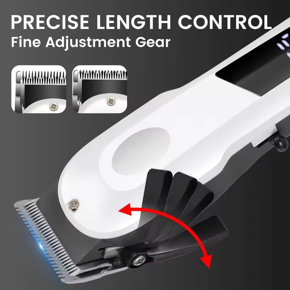QDKVTNDJZ Electric Hair Trimmer Professional Salon High Power Clippers with 4 Combs Home Use Beard Razor Pusher USB Charging 7000RPM Beauty and Personal Care QDKVTNDJZ