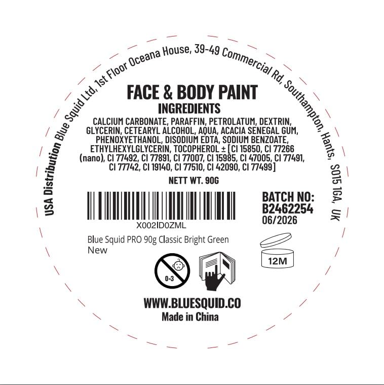 Blue Squid PRO Face Paint - Professional Water Based Single Cake Facepaint & Body Paints - SFX Makeup, Kids Adults Face Painting for Costume Beauty & Personal Care Blue Squid