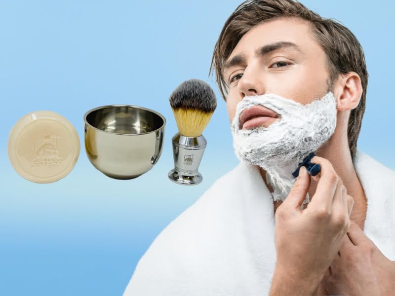 G.B.S Men's Wet Shaving Set - Chrome Synthetic Shaving Brush, Stainless Shaving Bowl with Natural Shaving Soap Beauty and Personal Care G.B.S